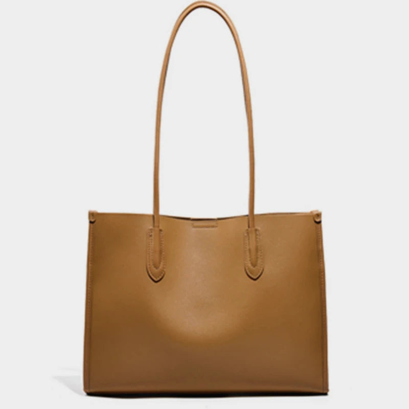 Hifashion Vintage Genuine Leather Tote Shoulder Bags For Women 2025 Trend Designer Large Capacity Shopping Work Ladies Handbags