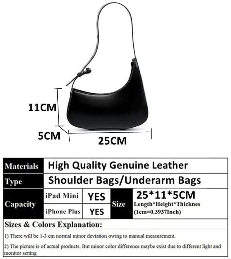 Hifashion Minimalist Genuine Leather Crescent Underarm Shoulder Bags For Women 2025 Luxury Designer Half Moon Ladies Handbags