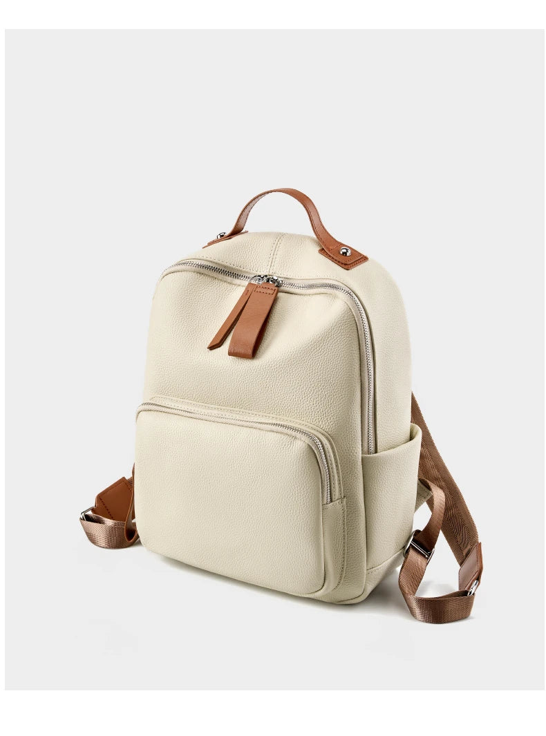 Hifashion 100% Cowhide Genuine Leather Backpack For Women 2025 Trend Designer Soft Travel Work Daypack Teenage Girls School Bags