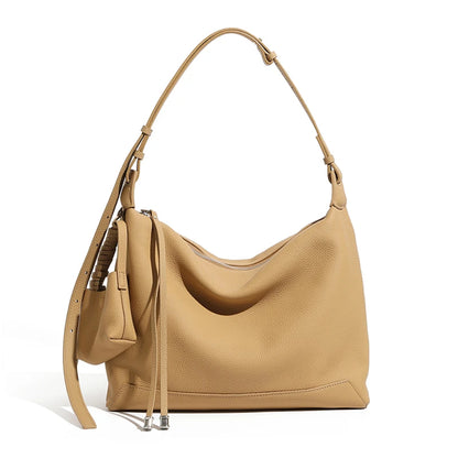 Hifashion Cowhide Genuine Leather Crescent Hobo Bags 2025 Trend Designer Commuting Shoulder Crossbody Bags Soft Ladies Handbags