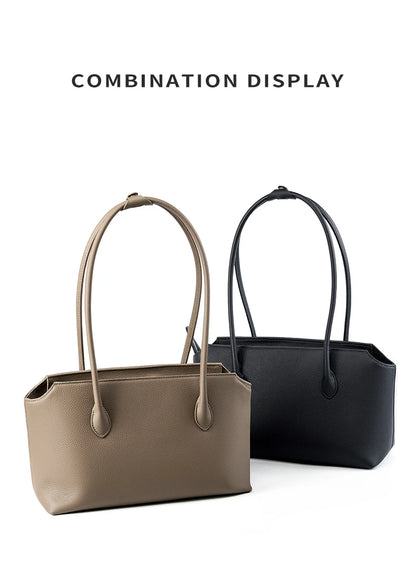 Hifashion Cowhide Genuine Leather Large Underarm Shoulder Bags For Women 2025 Luxury Designer Shopping Tote Work Ladies Handbags