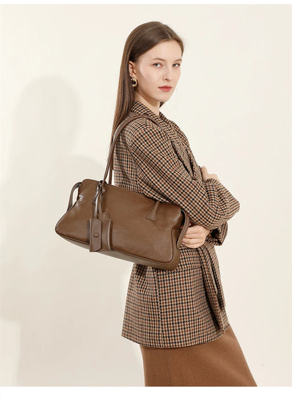 Hifashion 3 Layers Genuine Leather Large Underarm Shoulder Bags For Women 2025 Luxury Designer Satchel Tote Work Ladies Handbags