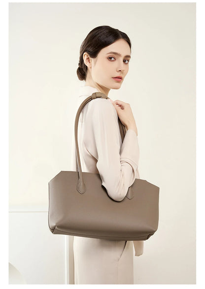 Hifashion Cowhide Genuine Leather Large Underarm Shoulder Bags For Women 2025 Luxury Designer Shopping Tote Work Ladies Handbags