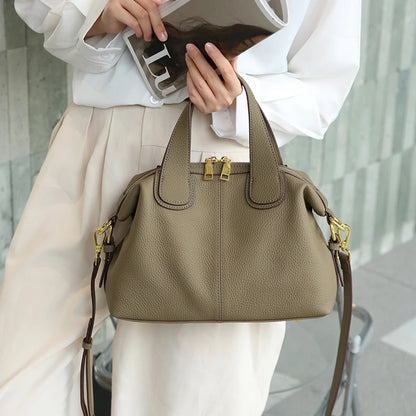 Hifashion 100% Cowhide Genuine Leather Handbags For Women 2025 Trend Designer Wide Strap Pillow Ladies Shoulder Crossbody Bags