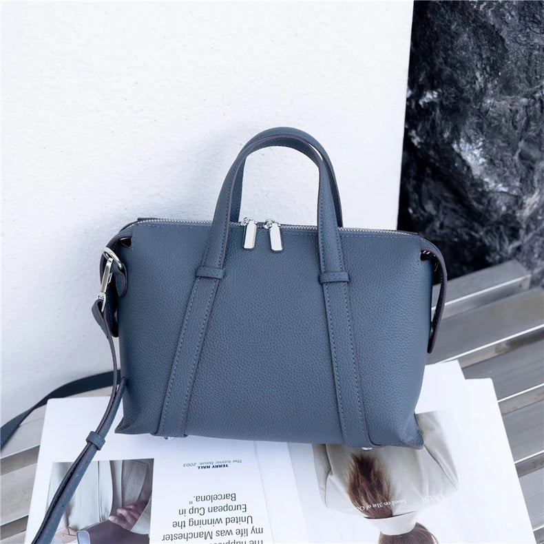 Hifashion Retro Genuine Leather Pillow Shoulder Bags For Women 2025 Trend Designer Crossbody Purses Boston Tote Ladies Handbags