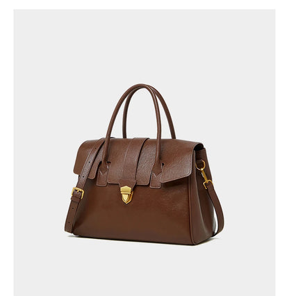 Hifashion Cowhide Genuine Leather Large Tote Handbags For Women 2025 Luxury Designer Top Handle Briefcase Satchel Shoulder Bags
