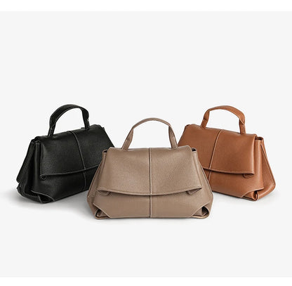 Hifashion Vintage Cowhide Genuine Leather Handbags For Women 2025 Trend Designer Top Handle Flap Ladies Shoulder Crossbody Bags