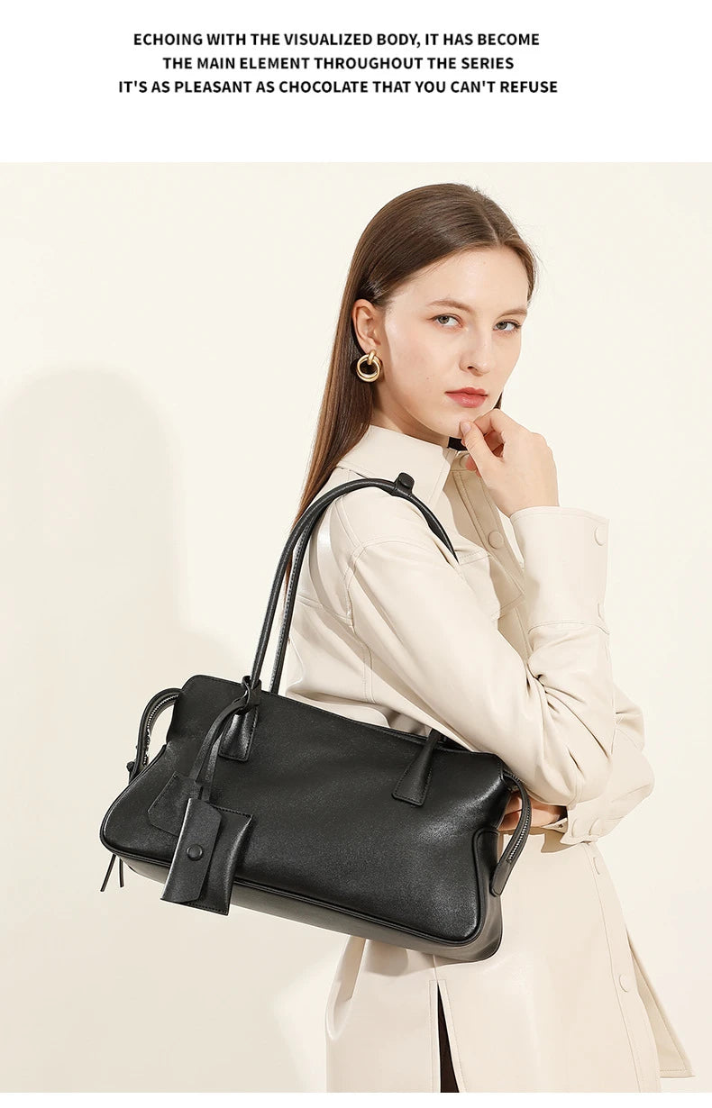 Hifashion 3 Layers Genuine Leather Large Underarm Shoulder Bags For Women 2025 Luxury Designer Satchel Tote Work Ladies Handbags
