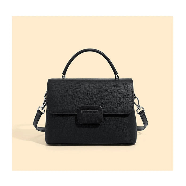 Hifashion Classic Cowhide Genuine Leather Tote Handbags For Women 2025 Trend Designer Wide Strap Ladies Shoulder Crossbody Bags