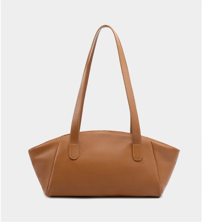 Hifashion 100% Real Genuine Leather Large Tote Shoulder Bags For Women 2025 Luxury Designer Trapeze Shopper Work Ladies Handbags