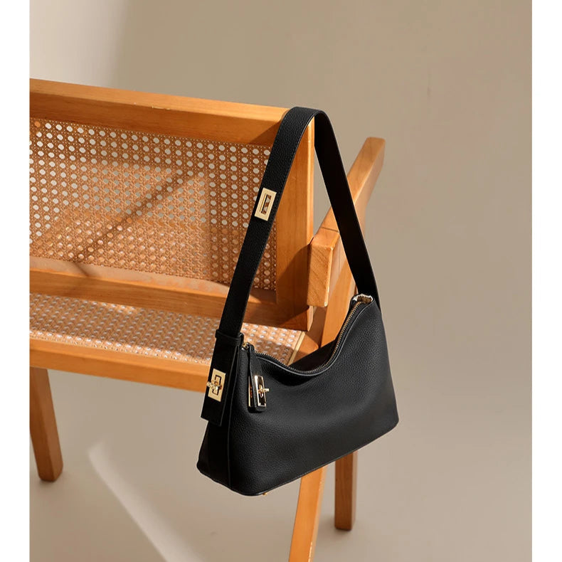 Hifashion Cowhide Genuine Leather Underarm Shoulder Bags For Women New 2025 Trend Designer Crossbody Purses Work Ladies Handbags