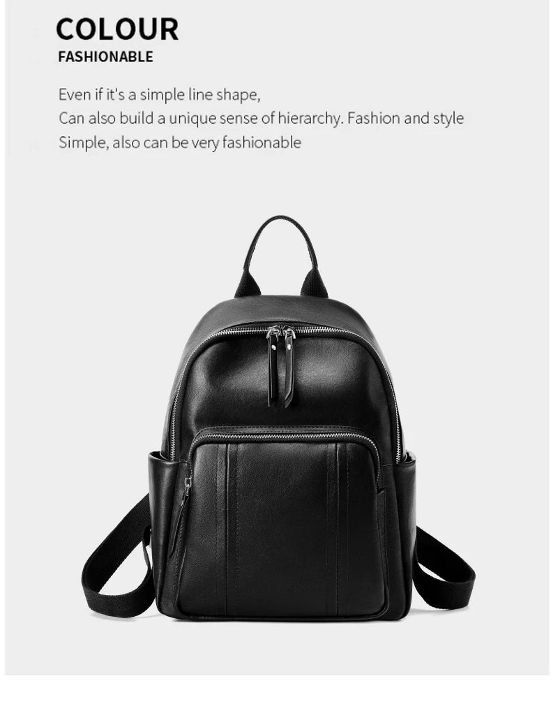 Hifashion Cowhide Genuine Leather Backpack For Women 2025 Trend Designer Work Daypack Travel Bookbags Teenage Girls School Bags