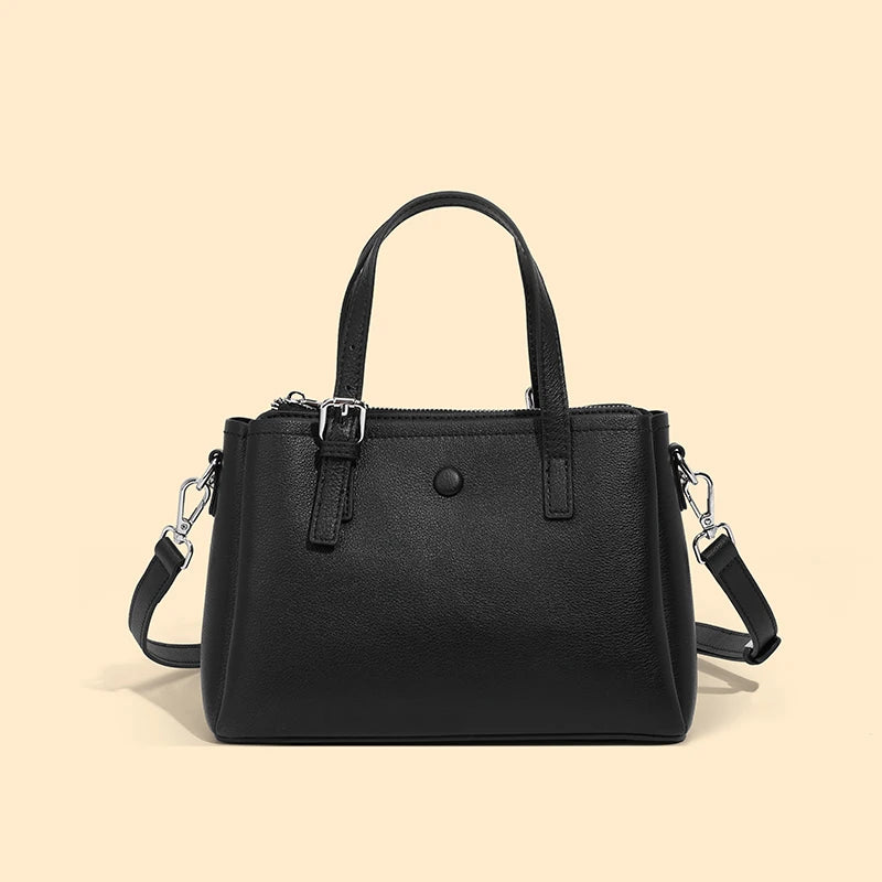Hifashion 3 Layers Genuine Leather Shoulder Bags For Women 2025 Luxury Designer Crossbody Satchel Commuting Tote Ladies Handbags