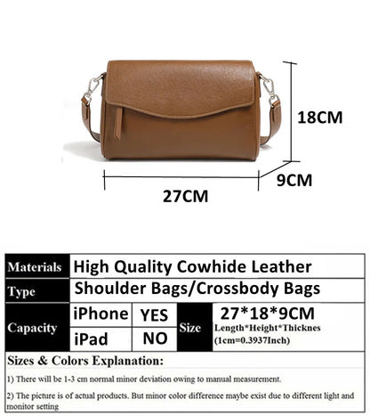 Hifashion Natural Genuine Leather Crossbody Bags For Women 2025 Trend Designer Underarm Shoulder Bags Satchel Ladies Handbags
