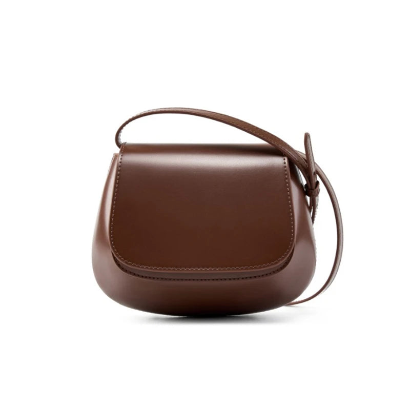 Hifashion Classic Genuine Leather Saddle Small Shoulder Bags For Women 2025 Luxury Designer Crossbody Purses Cow Ladies Handbags