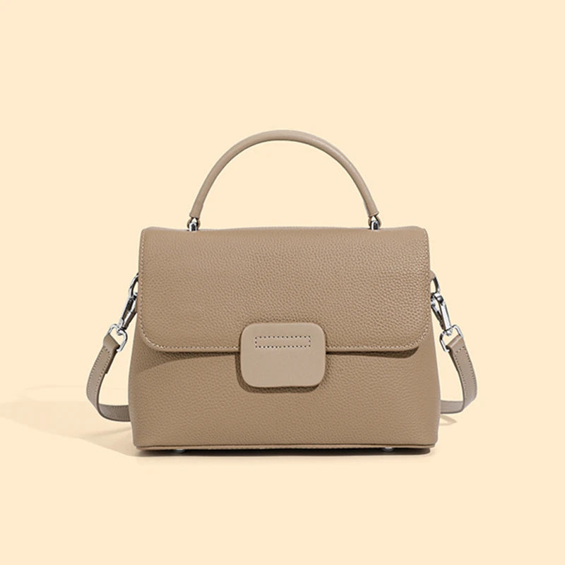 Hifashion Classic Cowhide Genuine Leather Tote Handbags For Women 2025 Trend Designer Wide Strap Ladies Shoulder Crossbody Bags