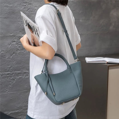 Hifashion Stylish Genuine Leather Tote Shoulder Bags For Women 2025 Trend Designer Basket Shopper Work Crossbody Ladies Handbags