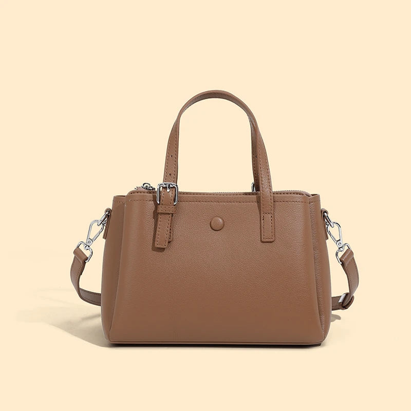 Hifashion 3 Layers Genuine Leather Shoulder Bags For Women 2025 Luxury Designer Crossbody Satchel Commuting Tote Ladies Handbags