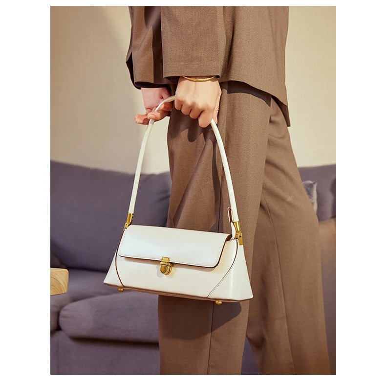 Hifashion Cowhide Genuine Leather Underarm Shoulder Bags For Women 2025 Trend Designer Top Handle Female Tote Ladies Handbags