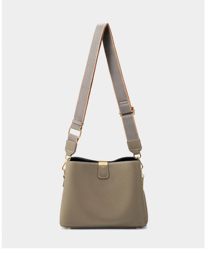 Hifashion 100% Cow Genuine Leather Bucket Shoulder Crossbody Bags For Women 2025 Luxury Designer Wide Strap Tote Ladies Handbags