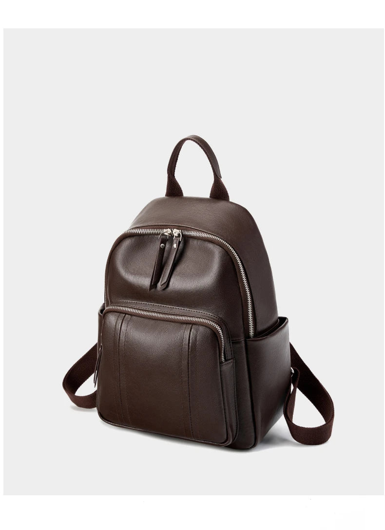 Hifashion Cowhide Genuine Leather Backpack For Women 2025 Trend Designer Work Daypack Travel Bookbags Teenage Girls School Bags