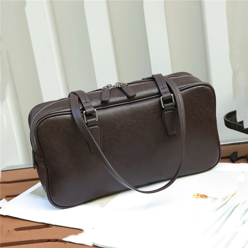Hifashion Cowhide Genuine Leather Shoulder Bags For Women 2025 Trend Designer Large Capacity Work Satchel Tote Ladies Handbags