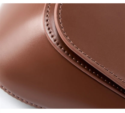 Hifashion Classic Genuine Leather Saddle Small Shoulder Bags For Women 2025 Luxury Designer Crossbody Purses Cow Ladies Handbags