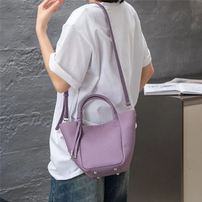 Hifashion Stylish Genuine Leather Tote Shoulder Bags For Women 2025 Trend Designer Basket Shopper Work Crossbody Ladies Handbags