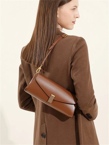 Hifashion Elegant Genuine Leather Underarm Shoulder Bags For Women 2025 Luxury Designer Crossbody Purses Square Ladies Handbags
