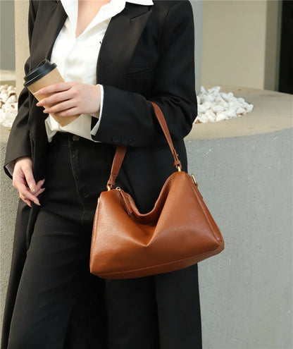 Hifashion 100% Genuine Leather Underarm Shoulder Bags For Women 2025 Trend Designer Crossbody Hobos Top Handle Ladies Handbags