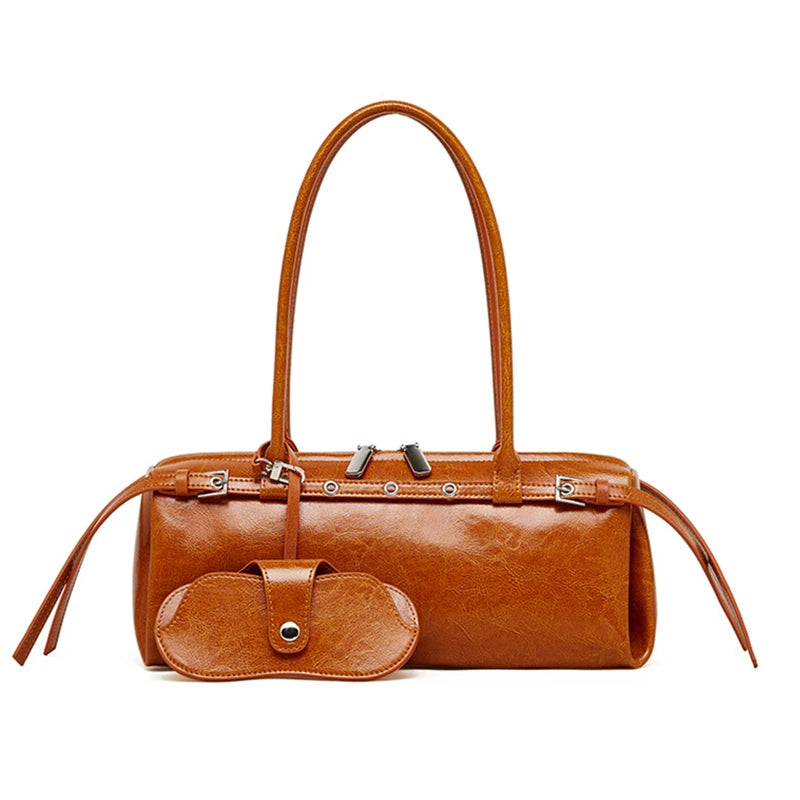 Hifashion Motorcycle Style Genuine Leather Underarm Shoulder Bags For Women 2025 Trend Designer Sling Purse Tote Ladies Handbags