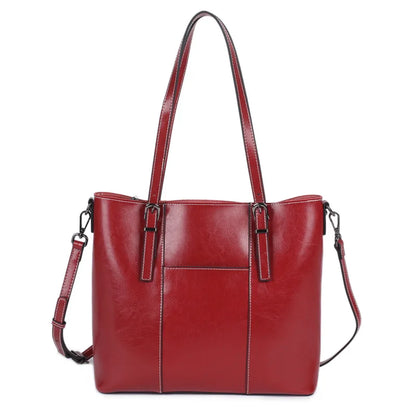 Hifashion Vintage Cow Genuine Leather Large Tote Bags For Women 2025 Luxury Designer Shopping Shoulder Bags Work Ladies Handbags
