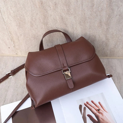 Hifashion Cowhide Genuine Leather Crossbody Shoulder Bags For Women 2025 Trend Designer Satchel Purses Boston Ladies Handbags