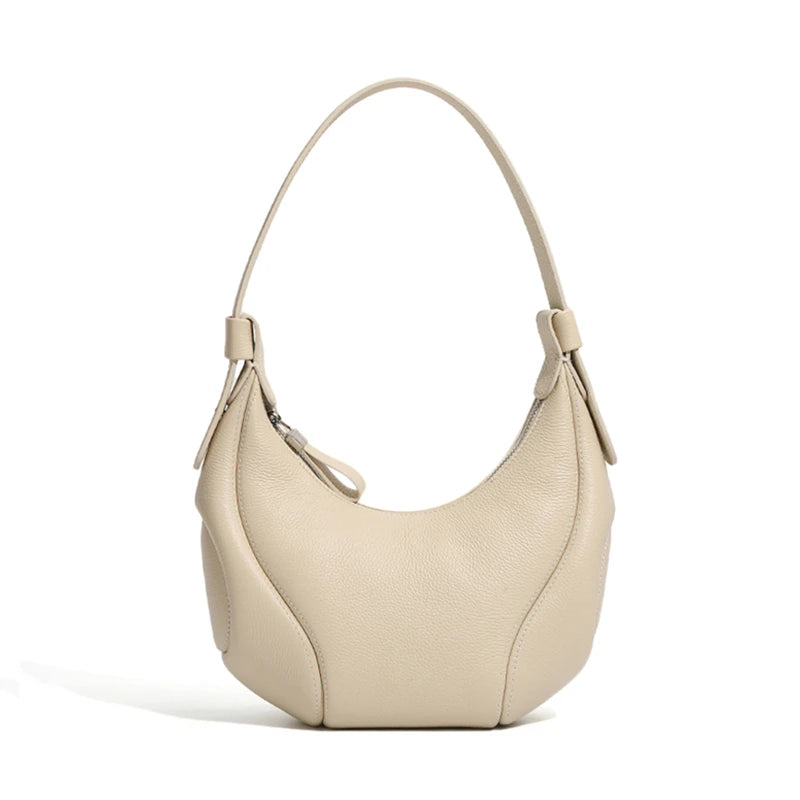 Hifashion Cowhide Genuine Leather Half Moon Crossbody Shoulder Bags For Women 2025 Trend Designer Hobo Underarm Ladies Handbags