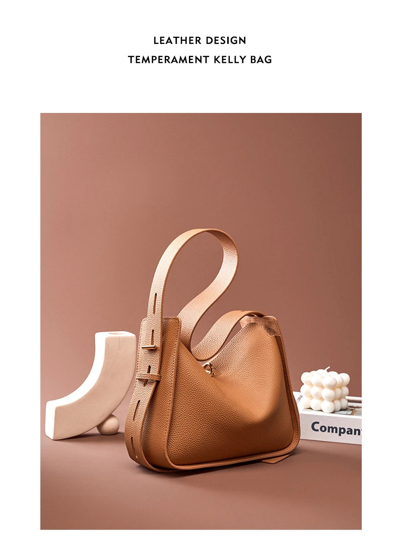 Hifashion Cowhide Genuine Leather Underarm Shoulder Bags For Women 2025 Luxury Designer Crossbody Purses Hobo Ladies Handbags