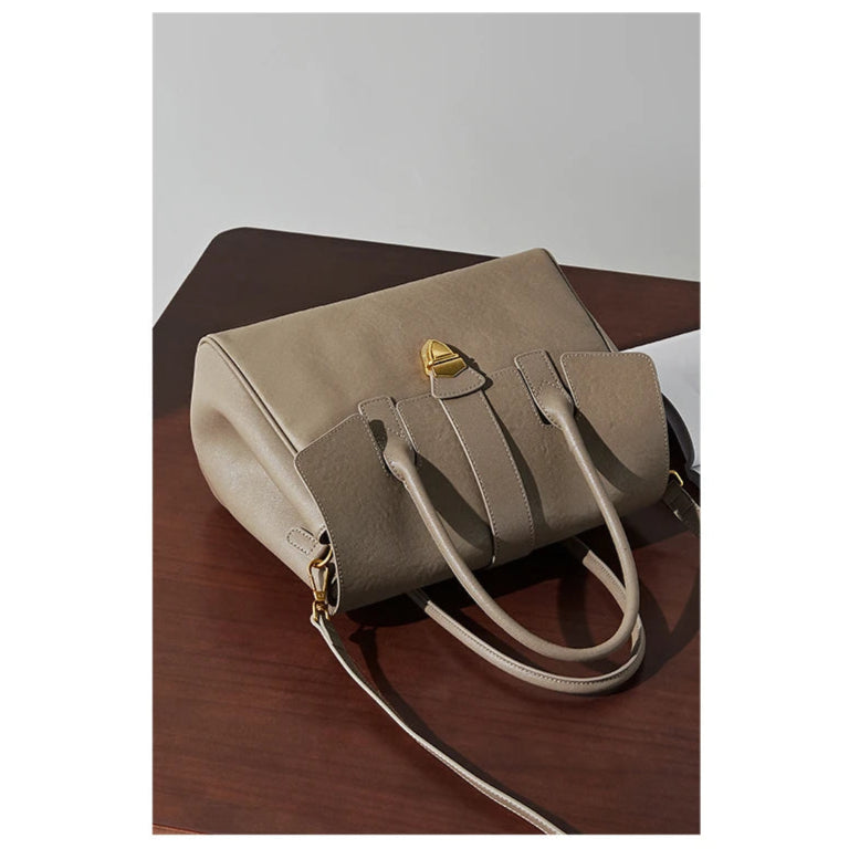 Hifashion Cowhide Genuine Leather Large Tote Handbags For Women 2025 Luxury Designer Top Handle Briefcase Satchel Shoulder Bags