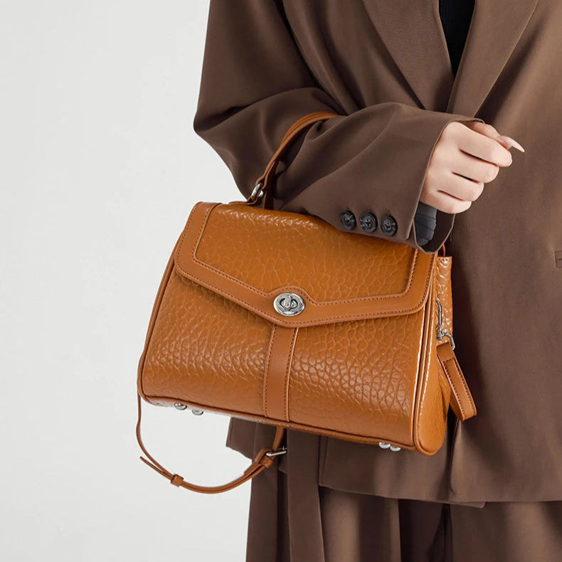Hifashion Cowhide Genuine Leather Tote Handbags For Women New 2025 Luxury Designer Work Satchel Top Handle Female Shoulder Bags