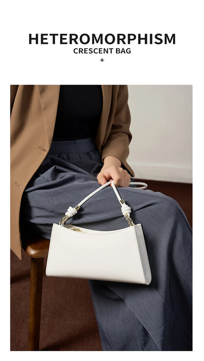Hifashion Cowhide Genuine Leather Underarm Shoulder Bags For Women 2025 Luxury Designer Evening Party Purse Work Ladies Handbags
