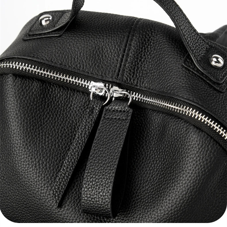 Hifashion 100% Cowhide Genuine Leather Backpack For Women 2025 Trend Designer Soft Travel Work Daypack Teenage Girls School Bags