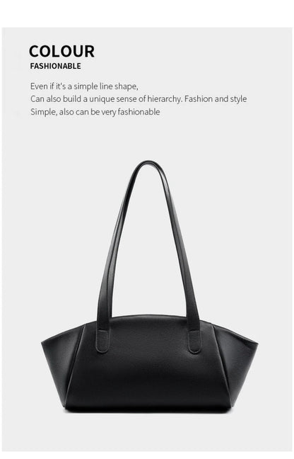 Hifashion 100% Real Genuine Leather Large Tote Shoulder Bags For Women 2025 Luxury Designer Trapeze Shopper Work Ladies Handbags