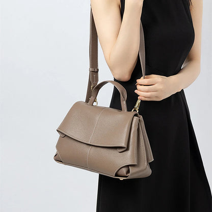 Hifashion Vintage Cowhide Genuine Leather Handbags For Women 2025 Trend Designer Top Handle Flap Ladies Shoulder Crossbody Bags
