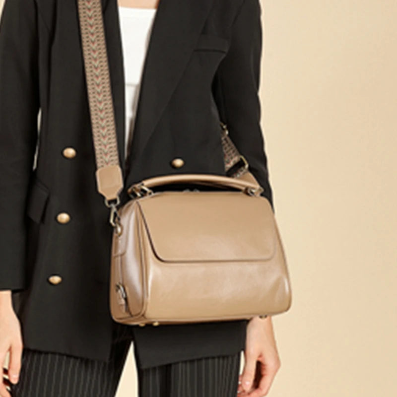 Hifashion Cowhide Genuine Leather Pillow Tote Handbags For Women 2025 Luxury Designer Satchel Work Ladies Shoulder Crossbody Bag