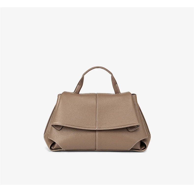 Hifashion Vintage Cowhide Genuine Leather Handbags For Women 2025 Trend Designer Top Handle Flap Ladies Shoulder Crossbody Bags