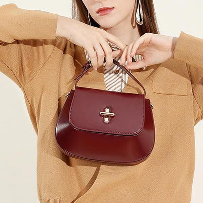 Hifashion Luxury Genuine Leather Saddle Small Shoulder Crossbody Bags For Women 2025 Trend Designer Purses Tote Ladies Handbags