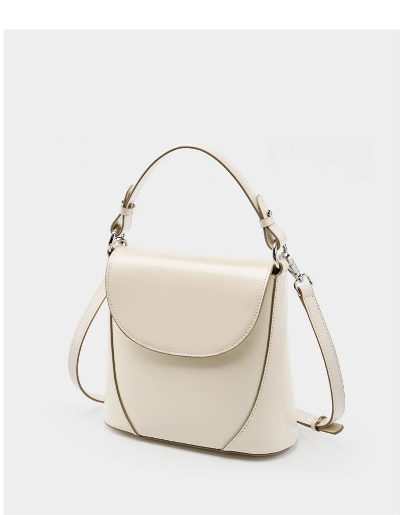 Hifashion Luxury Genuine Leather Bucket Small Shoulder Crossbody Bags For Women 2025 Trend Designer Short Handle Tote Handbags