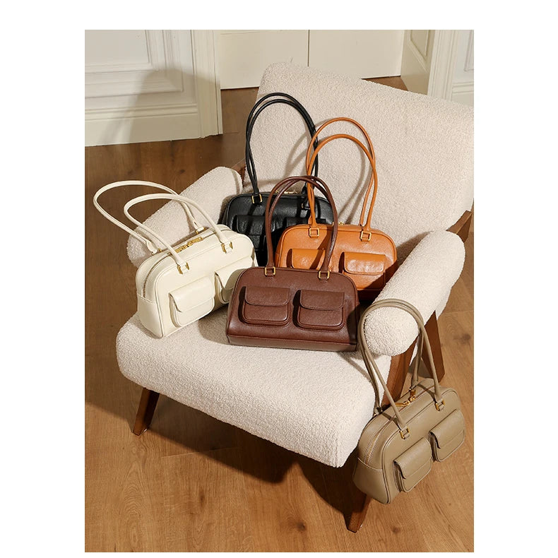 Hifashion Luxury Genuine Leather Underarm Shoulder Bags For Women 2025 Trend Designer Pillow Satchel Tote Office Ladies Handbags