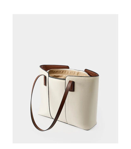 Hifashion Cowhide Genuine Leather Large Shoulder Bags For Women 2025 Luxury Designer Shopper Work Tote Commuter Ladies Handbags