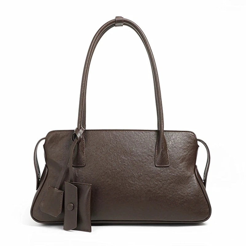 Hifashion 3 Layers Genuine Leather Large Underarm Shoulder Bags For Women 2025 Luxury Designer Satchel Tote Work Ladies Handbags