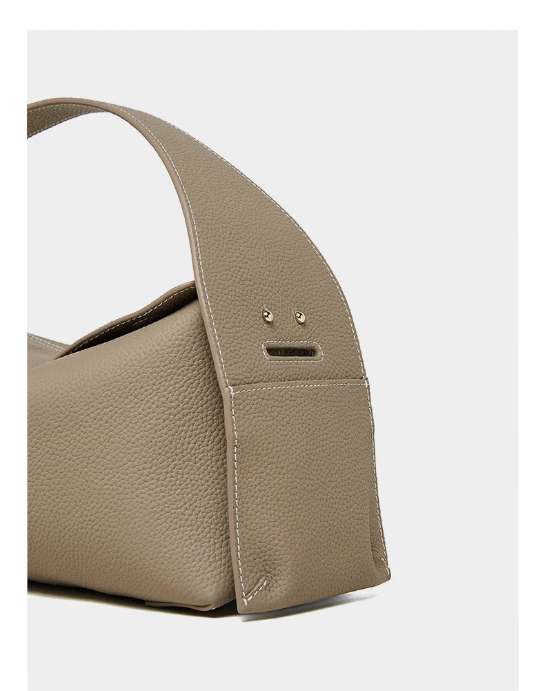 Hifashion Cowhide Genuine Leather Underarm Shoulder Bags For Women 2025 Luxury Designer Top Handle Satchel Tote Ladies Handbags