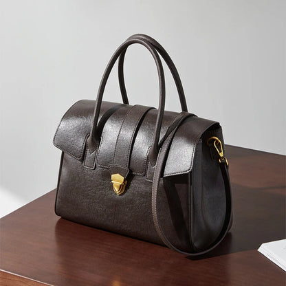 Hifashion Cowhide Genuine Leather Large Tote Handbags For Women 2025 Luxury Designer Top Handle Briefcase Satchel Shoulder Bags